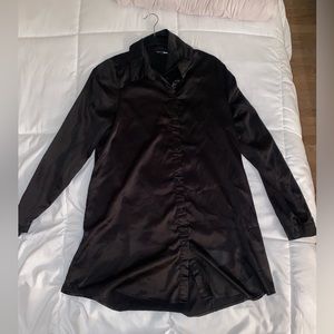 Oversized Satin Button Down Dress